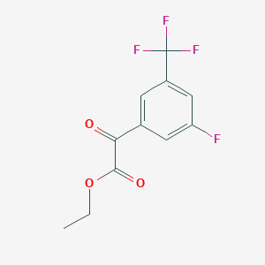 molecular formula C11H8F4O3 B7991962 (3-Fluoro-5-trifluoromethyl-phenyl)-oxo-acetic acid ethyl ester 