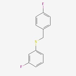 molecular formula C13H10F2S B7992018 1-Fluoro-4-[(3-fluorophenyl)sulfanylmethyl]benzene CAS No. 1443351-96-9