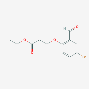 molecular formula C12H13BrO4 B7992023 Ethyl 3-(4-bromo-2-formylphenoxy)propanoate 