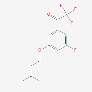 molecular formula C13H14F4O2 B7992070 2,2,2-Trifluoro-1-(3-fluoro-5-(isopentyloxy)phenyl)ethanone 
