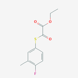 molecular formula C11H11FO3S B7992131 Ethyl 2-(4-fluoro-3-methylphenyl)sulfanyl-2-oxo-acetate 