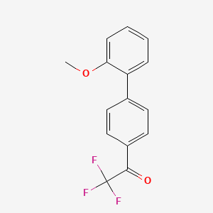 molecular formula C15H11F3O2 B7992145 4'-(2-Methoxyphenyl)-2,2,2-trifluoroacetophenone 