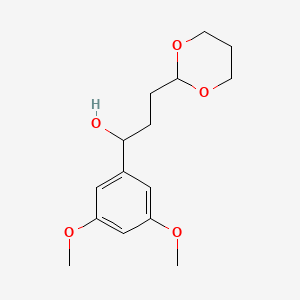 molecular formula C15H22O5 B7992170 1-(3,5-Dimethoxyphenyl)-3-[2-(1,3-dioxanyl)]-1-propanol 