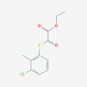 molecular formula C11H11ClO3S B7992179 Ethyl 2-(3-chloro-2-methylphenyl)sulfanyl-2-oxo-acetate 