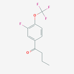 molecular formula C11H10F4O2 B7992185 3'-Fluoro-4'-(trifluoromethoxy)butyrophenone 