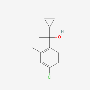 molecular formula C12H15ClO B7992193 1-(4-Chloro-2-methylphenyl)-1-cyclopropyl ethanol 