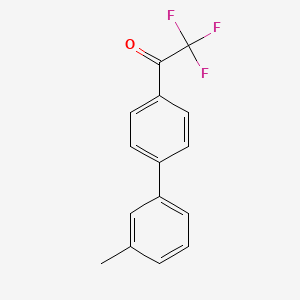 molecular formula C15H11F3O B7992202 4'-(3-Methylphenyl)-2,2,2-trifluoroacetophenone 