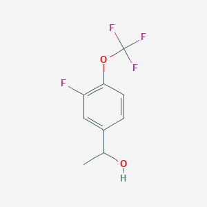 molecular formula C9H8F4O2 B7992220 1-[3-Fluoro-4-(trifluoromethoxy)phenyl]ethanol 