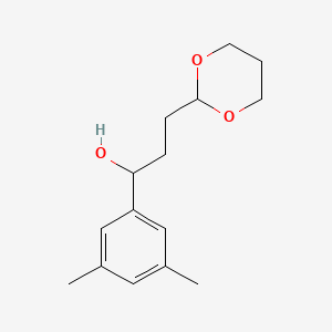 molecular formula C15H22O3 B7992231 1-(3,5-Dimethylphenyl)-3-[2-(1,3-dioxanyl)]-1-propanol 