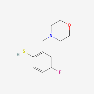 molecular formula C11H14FNOS B7992260 4-Fluoro-2-(morpholinomethyl)benzenethiol 