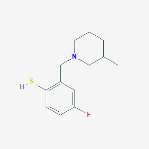 molecular formula C13H18FNS B7992305 4-Fluoro-2-((3-methylpiperidin-1-yl)methyl)benzenethiol 