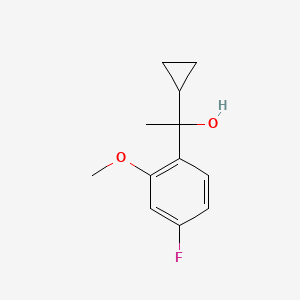 molecular formula C12H15FO2 B7992338 1-(4-Fluoro-2-methoxyphenyl)-1-cyclopropyl ethanol CAS No. 1824056-13-4