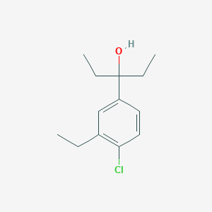 molecular formula C13H19ClO B7992342 3-(4-Chloro-3-ethylphenyl)-3-pentanol 