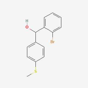 molecular formula C14H13BrOS B7992350 2-Bromo-4'-(methylthio)benzhydrol 