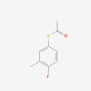 molecular formula C9H9FOS B7992391 S-4-Fluoro-3-methylphenylthioacetate 