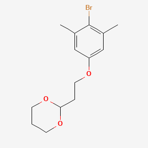 molecular formula C14H19BrO3 B7992430 2-[2-(4-Bromo-3,5-dimethyl-phenoxy)ethyl]-1,3-dioxane 