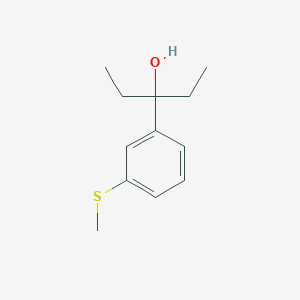 molecular formula C12H18OS B7992448 3-[3-(Methylthio)phenyl]-3-pentanol 