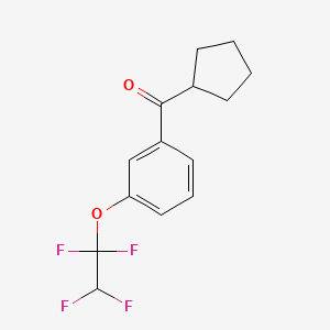 molecular formula C14H14F4O2 B7992499 3-(1,1,2,2-Tetrafluoroethoxy)phenyl cyclopentyl ketone 