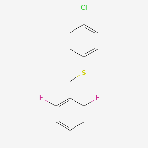 molecular formula C13H9ClF2S B7992645 1,3-Difluoro-2-[(4-chlorophenyl)sulfanylmethyl]benzene CAS No. 1443304-18-4