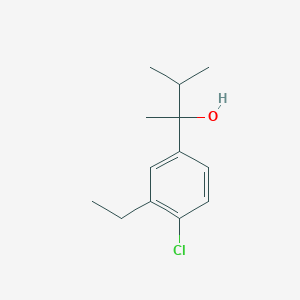 molecular formula C13H19ClO B7992654 2-(4-Chloro-3-ethylphenyl)-3-methyl-butan-2-ol 