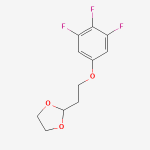 molecular formula C11H11F3O3 B7992683 2-(2-(3,4,5-Trifluorophenoxy)ethyl)-1,3-dioxolane 