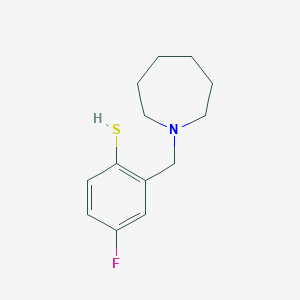 molecular formula C13H18FNS B7992753 2-(Azepan-1-ylmethyl)-4-fluorobenzenethiol 