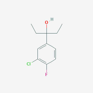 molecular formula C11H14ClFO B7992801 3-(3-Chloro-4-fluorophenyl)-3-pentanol CAS No. 1379367-44-8