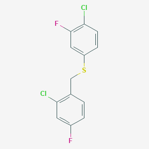 1-Chloro-3-fluoro-6-[(4-chloro-3-fluorophenyl)sulfanylmethyl]benzene