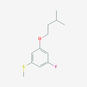 molecular formula C12H17FOS B7992845 5-Fluoro-3-iso-pentoxyphenyl methyl sulfide 