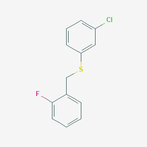 molecular formula C13H10ClFS B7992901 1-Fluoro-2-[(3-chlorophenyl)sulfanylmethyl]benzene CAS No. 1443305-71-2