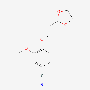 molecular formula C13H15NO4 B7992912 4-(2-(1,3-Dioxolan-2-yl)ethoxy)-3-methoxybenzonitrile 
