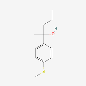 molecular formula C12H18OS B7992944 2-[4-(Methylthio)phenyl]-2-pentanol 