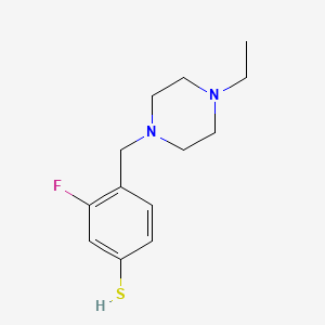 molecular formula C13H19FN2S B7992956 3-Fluoro-4-[(4-ethylpiperazino)methyl]thiophenol CAS No. 1443323-52-1