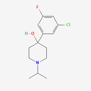 molecular formula C14H19ClFNO B7992984 4-(3-Chloro-5-fluorophenyl)-4-hydroxy-1-iso-propylpiperidine 
