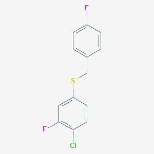 molecular formula C13H9ClF2S B7992994 1-Fluoro-4-[(4-chloro-3-fluorophenyl)sulfanylmethyl]benzene CAS No. 1443353-01-2