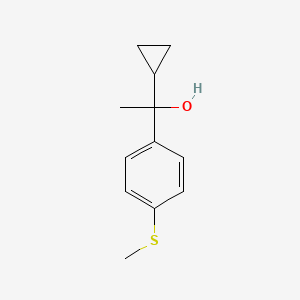 molecular formula C12H16OS B7993033 1-[4-(Methylthio)phenyl]-1-cyclopropyl ethanol 