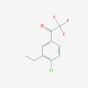 molecular formula C10H8ClF3O B7993041 4'-Chloro-3'-ethyl-2,2,2-trifluoroacetophenone 