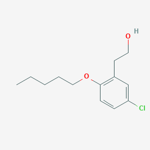 molecular formula C13H19ClO2 B7993148 3-Chloro-6-n-pentoxyphenethyl alcohol 