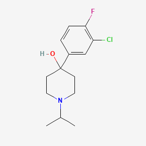 molecular formula C14H19ClFNO B7993166 4-(3-Chloro-4-fluorophenyl)-4-hydroxy-1-iso-propylpiperidine 