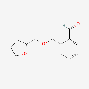 molecular formula C13H16O3 B7993172 2-[(Tetrahydrofurfuryloxy)methyl]benzaldehyde CAS No. 1443325-95-8