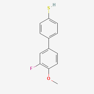 molecular formula C13H11FOS B7993176 4-(3-Fluoro-4-methoxyphenyl)thiophenol 