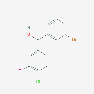 molecular formula C13H9BrClFO B7993223 3-Bromo-4'-chloro-3'-fluorobenzhydrol 