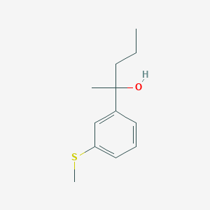 molecular formula C12H18OS B7993300 2-[3-(Methylthio)phenyl]-2-pentanol 