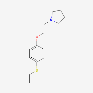 molecular formula C14H21NOS B7993307 Ethyl 4-(2-N,N-pyrrolidinoethoxy)phenyl sulfide 