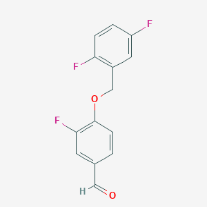 molecular formula C14H9F3O2 B7993335 4-((2,5-Difluorobenzyl)oxy)-3-fluorobenzaldehyde 