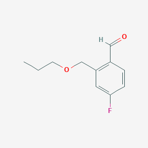 molecular formula C11H13FO2 B7993360 4-Fluoro-2-(propoxymethyl)benzaldehyde 