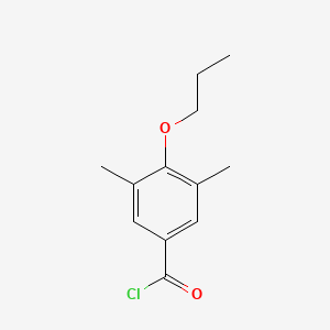 molecular formula C12H15ClO2 B7993365 4-n-Propoxy-3,5-dimethylbenzoyl chloride 