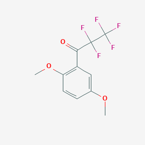 molecular formula C11H9F5O3 B7993372 1-(2,5-Dimethoxyphenyl)-2,2,3,3,3-pentafluoropropan-1-one 