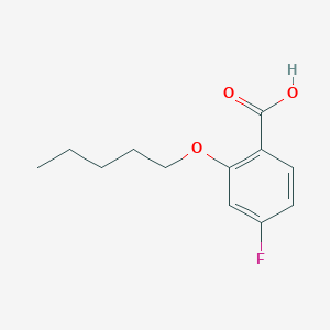 molecular formula C12H15FO3 B7993393 4-Fluoro-2-n-pentoxybenzoic acid 
