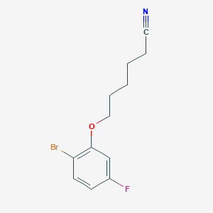 molecular formula C12H13BrFNO B7993457 6-(2-Bromo-5-fluoro-phenoxy)hexanenitrile 